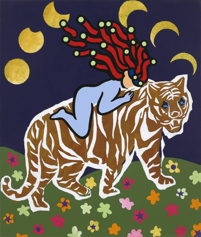 Tiger routine acrylic on canvas 53x45cm 2021